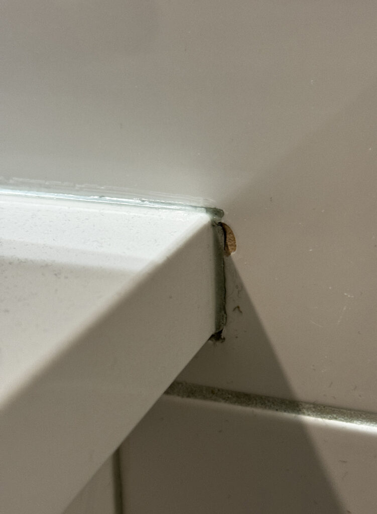 Tile chip around vanity