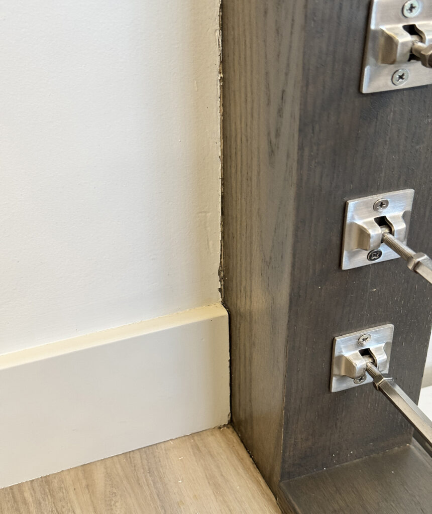 No sanding or paint where the old post was ripped out