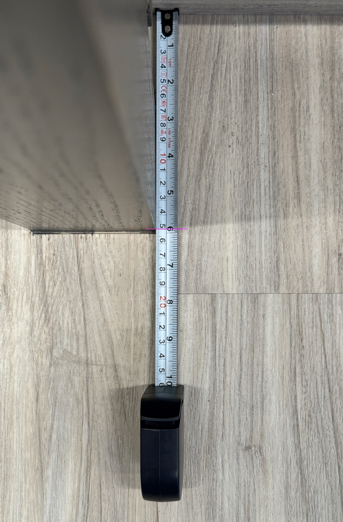 Left post distance from riser