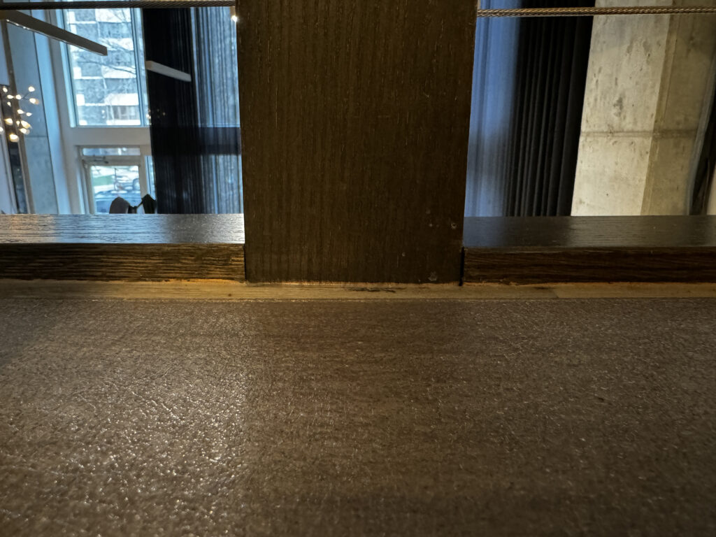 Missing / streaky stain along loft floor