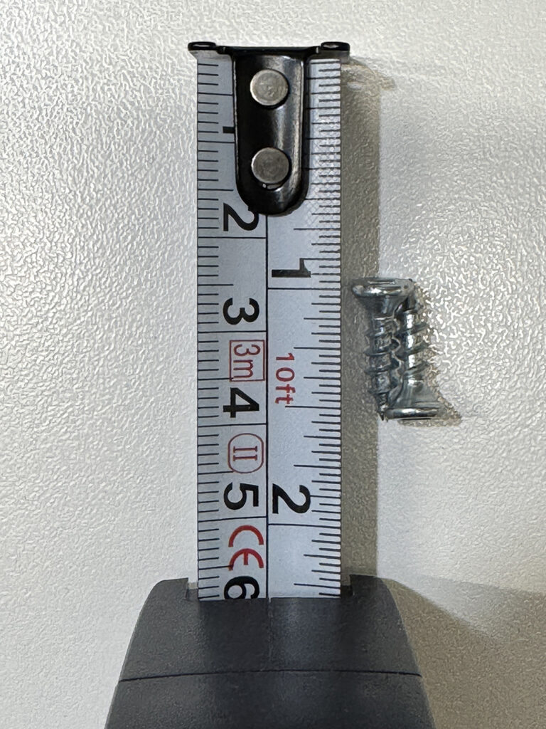 Screws used to secure the rail for a ~25lb drawer